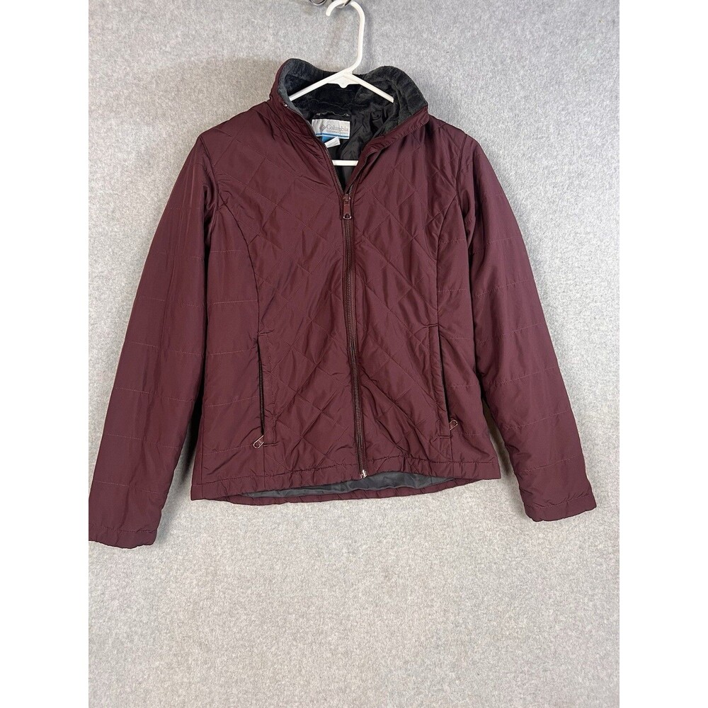 Columbia Snowmelt Valley II Womens Sz SInsulated Burgundy Jacket Full Zip Flaws